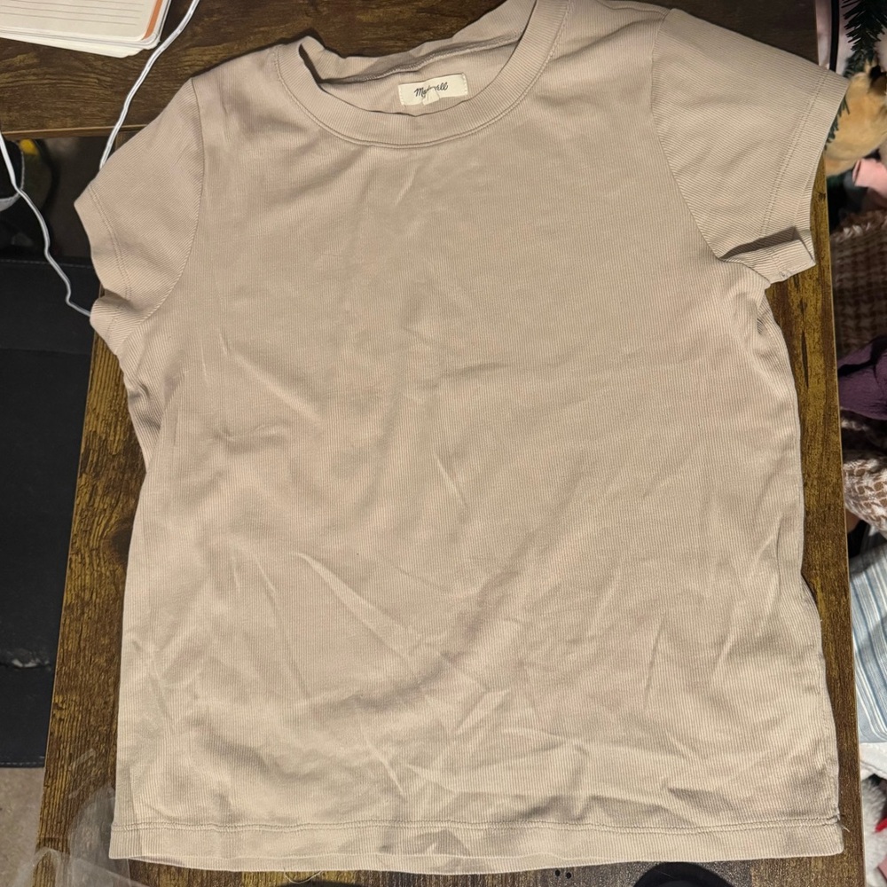 Madewell Ribbed Beige Top